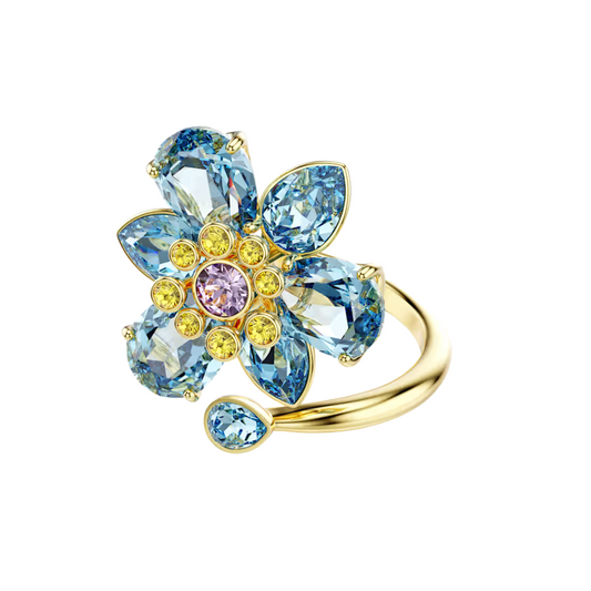 Anello Swarovski Aperto Idyllia Fiore Blu