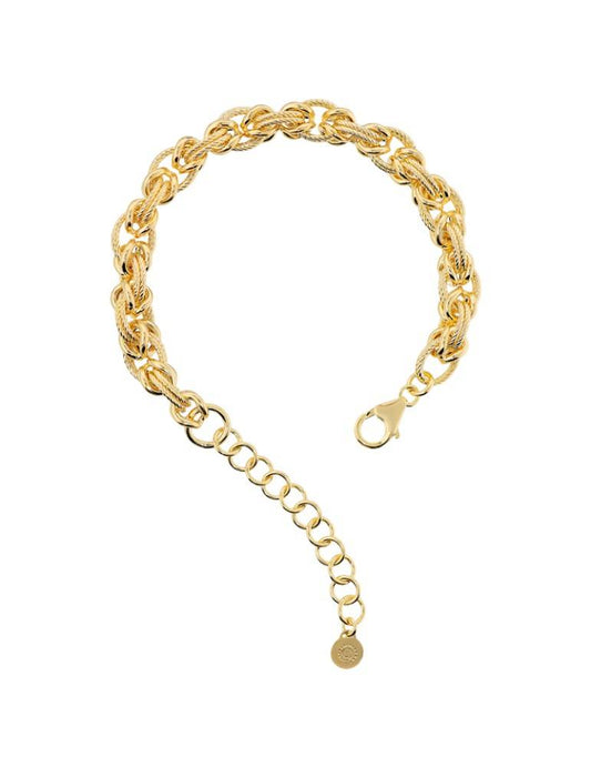 Bracciale Etrusca Maglia Bizantina Placcato Oro Giallo 18 KT