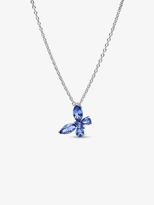 Collana Pandora Con Pendente Farfalla Blu