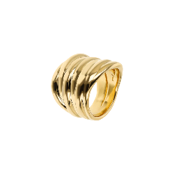 Anello Etrusca A Fascia Graduato Con Texture Rigata