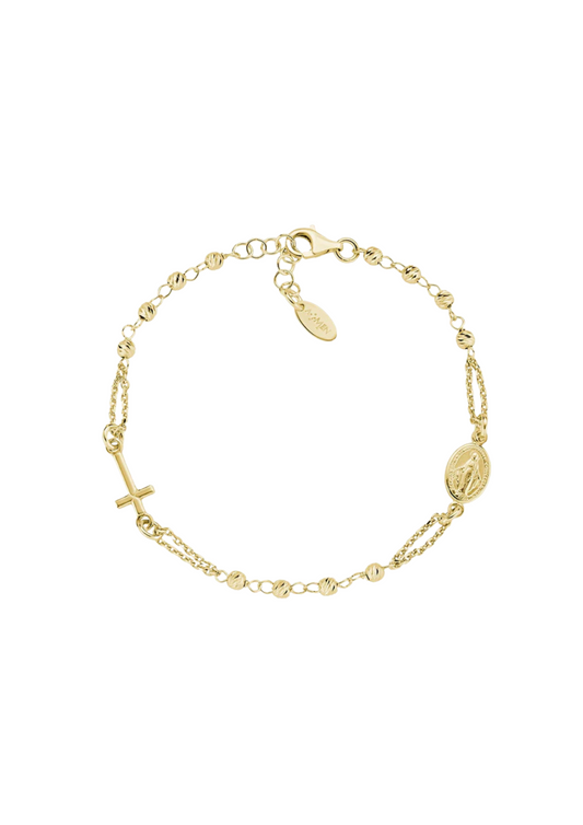 Pulsera Rosario Dorado Amén