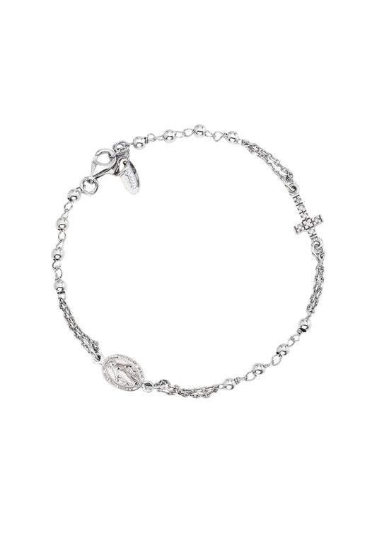 Pulsera con cruz del rosario Amén