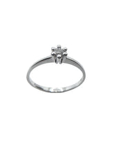 Anello Bibigì Solitario A 6 Punte In Oro Bianco E Diamante