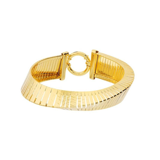 Pulsera Torchon mediterránea etrusca con superficie martillada