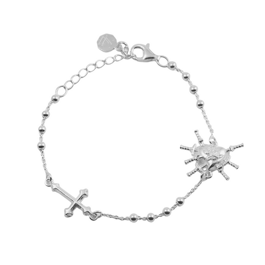 Bracciale Nove25 Rosario Cuore a 7 Spade