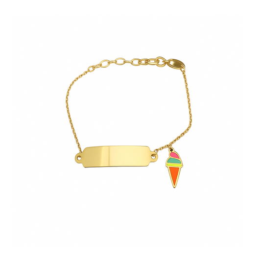 Bracciale Milor Gold Con Targhetta E Gelato In Oro Giallo 375