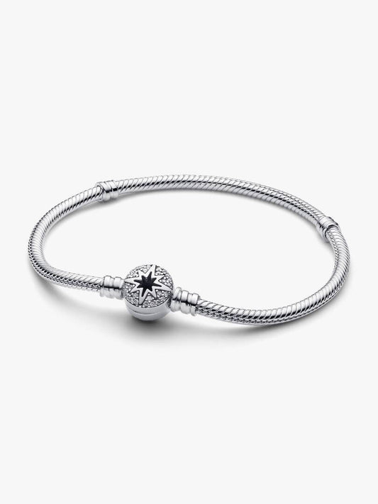 Pulsera Pandora de cadena de serpiente con cierre de estrella polar