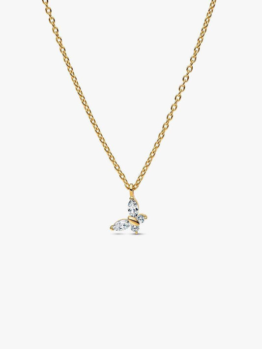 Collana Pandora con Pendente Farfalla Placcata Oro 14 KT