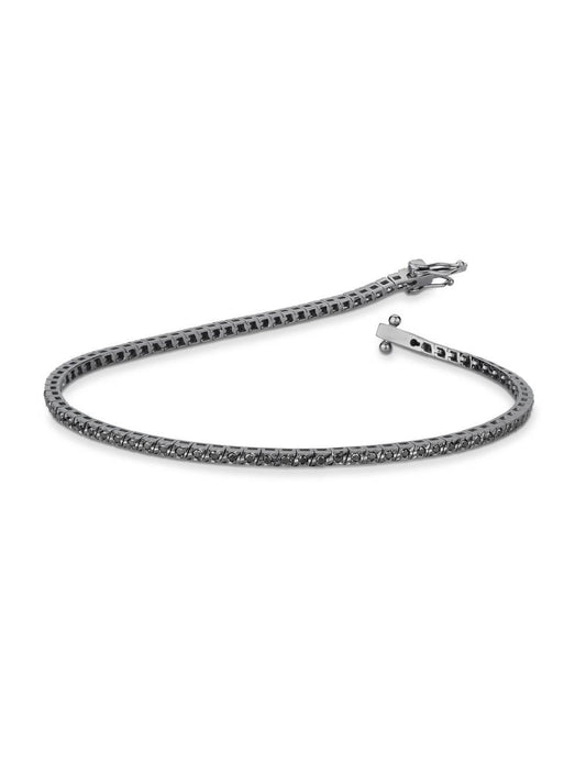 Pulsera de tenis Mirco Visconti en oro bruñido y diamantes negros