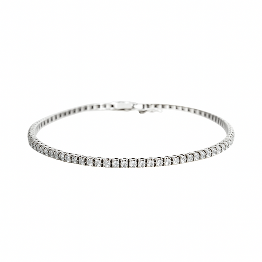 Anillo de tenis Davite & Delucchi en oro blanco y diamantes blancos