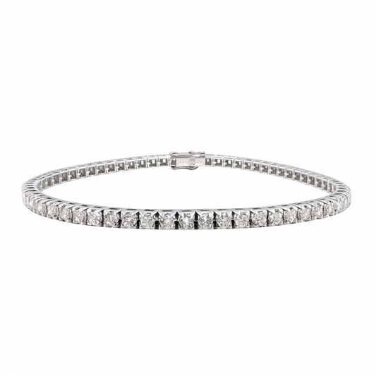Pulsera de tenis Davite&Delucchi en oro blanco y diamantes