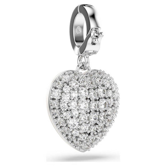 Charm Swarovski Idyllia Cuore Pavé Color Perla Rodiato