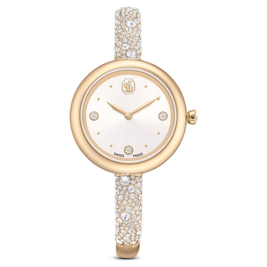 Orologio Swarovski Sublima Bangle, Bracciale In Metallo Dorato Champagne