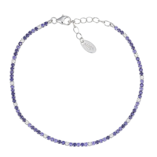 Bracciale Amen Tennis Mania Con Zirconi Lilla E Bianchi BT1BLIB17