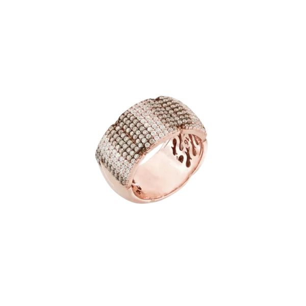 Anello Sogni Fascia con Zirconi Brown Champagne E Bianchi AN085RBW