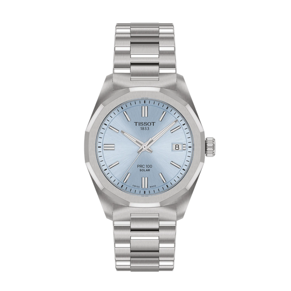 Orologio Tissot PRC 100 Solar 34mm Quadrante Blu Ghiaccio T1518221135100