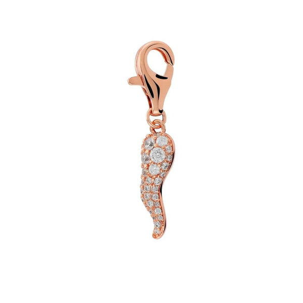 Bronzallure LUCKY CHARM - Ciondolo Corno Portafortuna con Pavé di Cubic Zirconia WSBZ02682.HORN