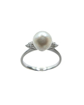Anello Bibigì In Oro Bianco Con Perla Akoya 7mm E Diamanti
