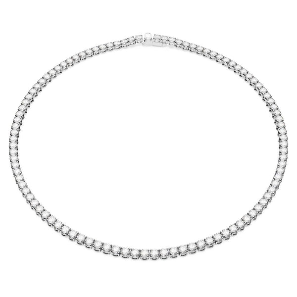 Collana Tennis Swarovski Matrix con Pietre Taglio Tondo, Placcata Rodio