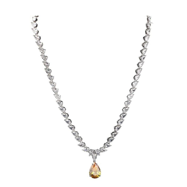 Collana Stardust Girocollo Con Zirconi Bianchi E Goccia Gialla NTECUBGBZ1