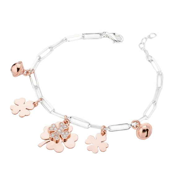 Bracciale Marcello Pane Petite Boules con Quadrifoglio