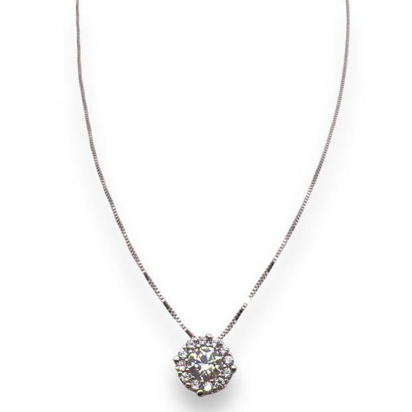 18kt White Gold Women's Necklace with Magic Pendant and Zirconia