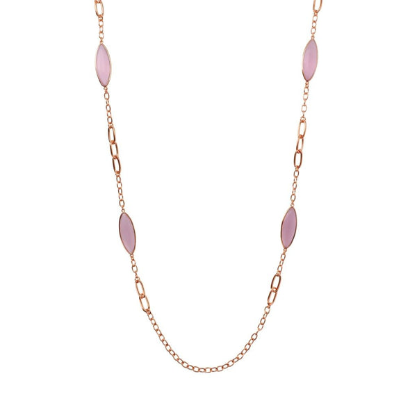 Collana Bronzallure Lunga Maglie Alternate e Pietre Effetto Occhio di Gatto WSBZ02614.PCE