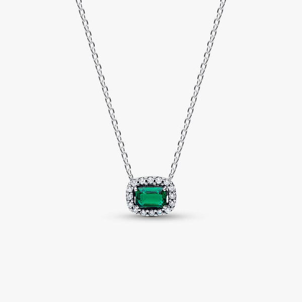 Collana Pandora Punto Luce Rettangolo Verde 394503C01-45