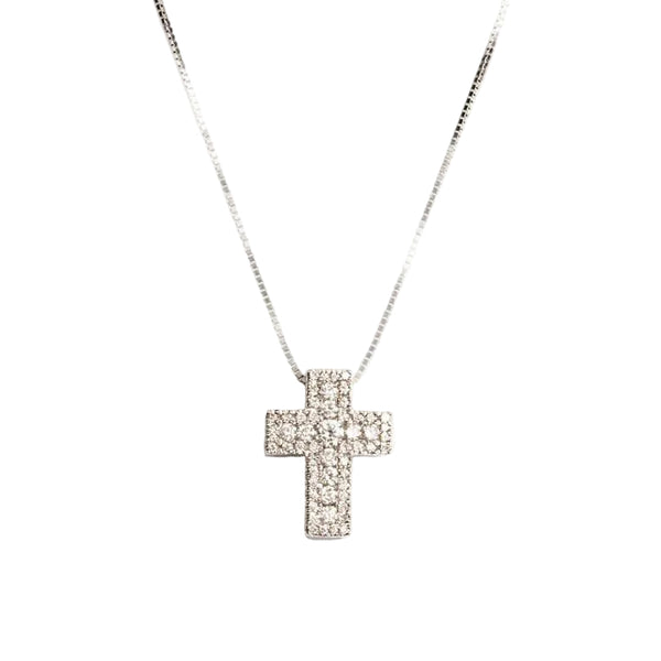 Collana Davite&Delucchi con Croce Pendente con Brillanti ct.0,32 CLN010375B