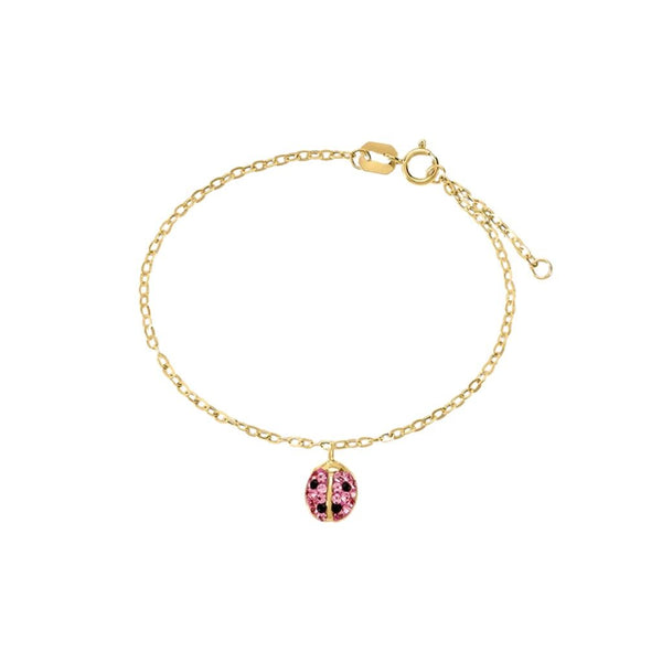 Bracciale Stroili Coccinella Mon Petit Oro Giallo 9 KT Cristallo Rosa 1416672