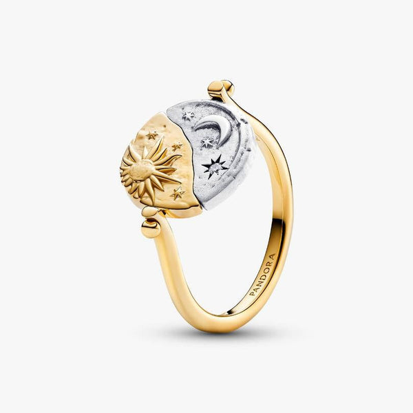 Anello Pandora Medallion Sole e Luna "Per Aspera Ad Astra" Reversibile 164810C01