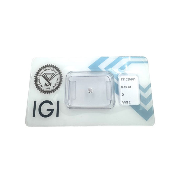 Diamante Naturale Blisterato IGI ct. 0,10 D VVS2 BLRIGI010