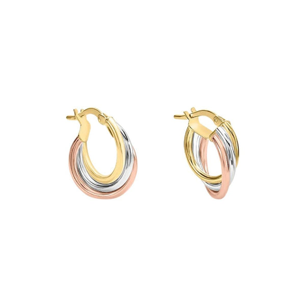Orecchini Stroili A Cerchio Toujours Oro Tricolore 9 KT 10 mm 1401665