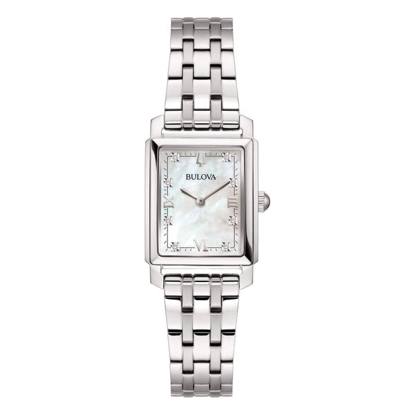Orologio Bulova da Donna Sutton Tank con Cassa Rettangolare in Acciaio con Diamanti 96P244