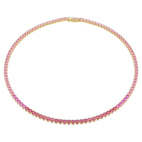 Collana Swarovski Tennis Matrix Rosa Placcata Oro Giallo