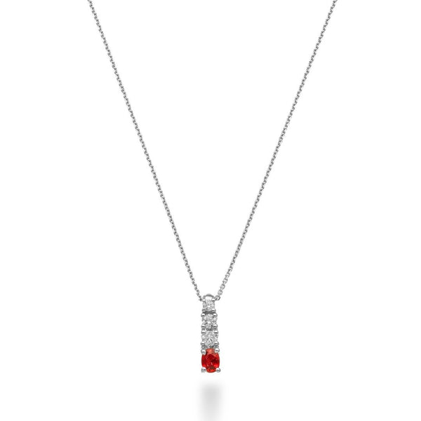 Collana Golay in Oro Bianco con Pendente con Rubino Taglio Ovale ct. 0,23 e Diamanti 0,16 GCLS489DRU43