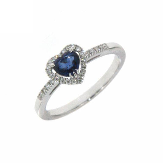 Anillo Mirco Visconti de zafiro talla corazón con diamantes