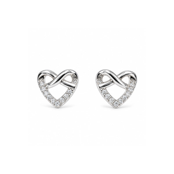 Orecchini Cuore Giorgio Visconti in Oro Bianco 18 KT e Diamanti Naturali