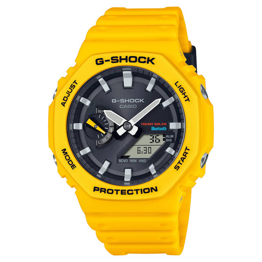 Yellow G-Shock Watch with Octagonal Case and Black Dial