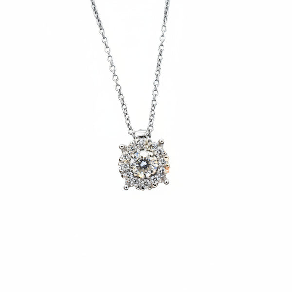 Collar de oro blanco Alfieri & St. John con colgante de diamantes