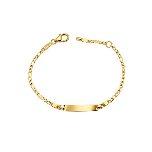 Bracciale handmade bimbo in Oro giallo 18 KT e Targhetta Incisibile BR181