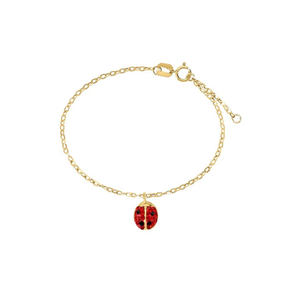 Bracciale Stroili Coccinella Mon Petit Oro Giallo 9 KT Cristallo Rosso1416671