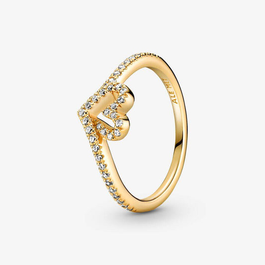 Pandora Sparkling Wish Heart Ring in Gold