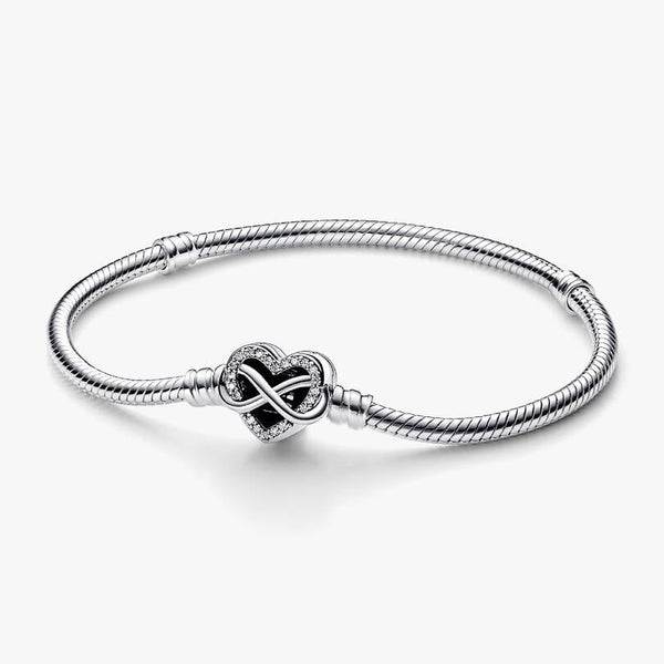Bracciale Pandora Con Chiusura Cuore Infinito Pietre Luminose 592645C01