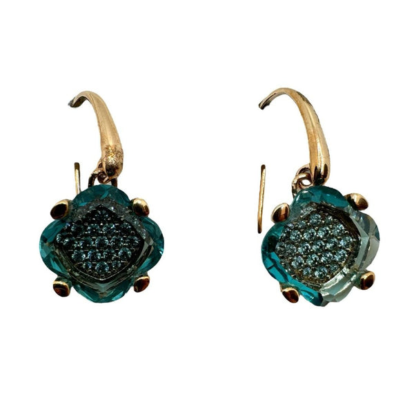 Pendientes Bronzallure Felicia con topacio azul y circonita