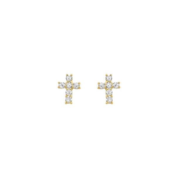 Orecchini Stroili Lobo Croce Bon Ton Oro Giallo 9 KT Cubic Zirconia 1435998