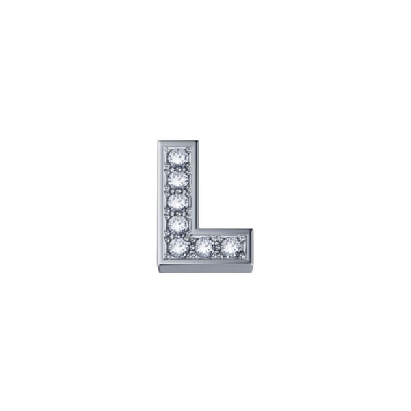 Charm Elements Lettera L In Oro Bianco E Diamanti 0,01 ct DCHF3319L.001
