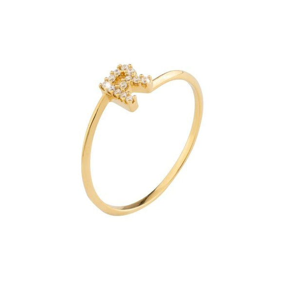 Anillo Rebecca Lux con inicial en oro amarillo y diamantes