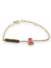 Bracciale Bimbo In Oro Giallo 18 kt con Targhetta e Spider Man Smaltato