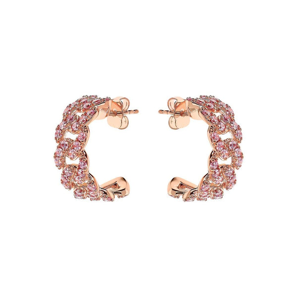 Pendientes Bronzallure de cadena cuadrada con pavé de circonitas cúbicas